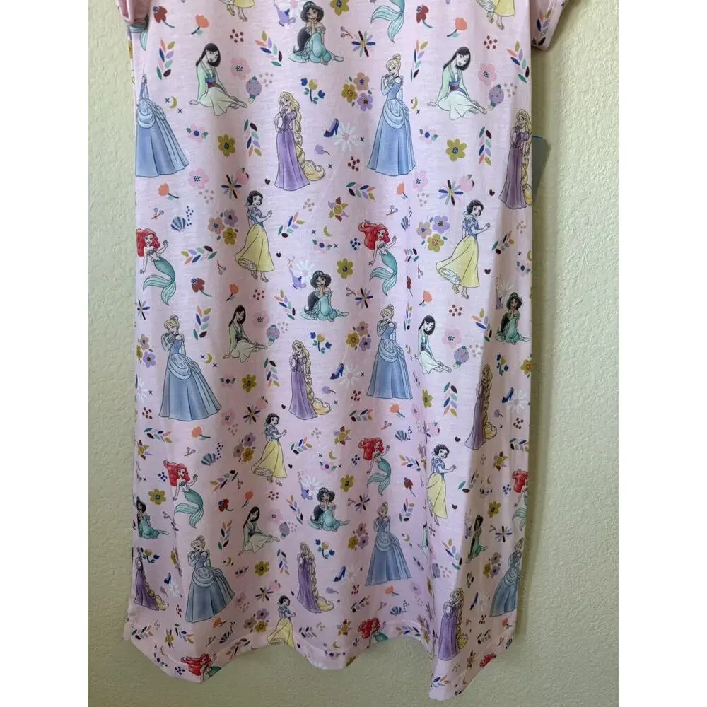 Disney Princess Cinderella Snow White Mulan Short Sleeve Nightshirt Size 9/10
